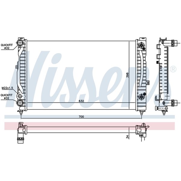 Nissen Nissens Radiator, 60229 60229